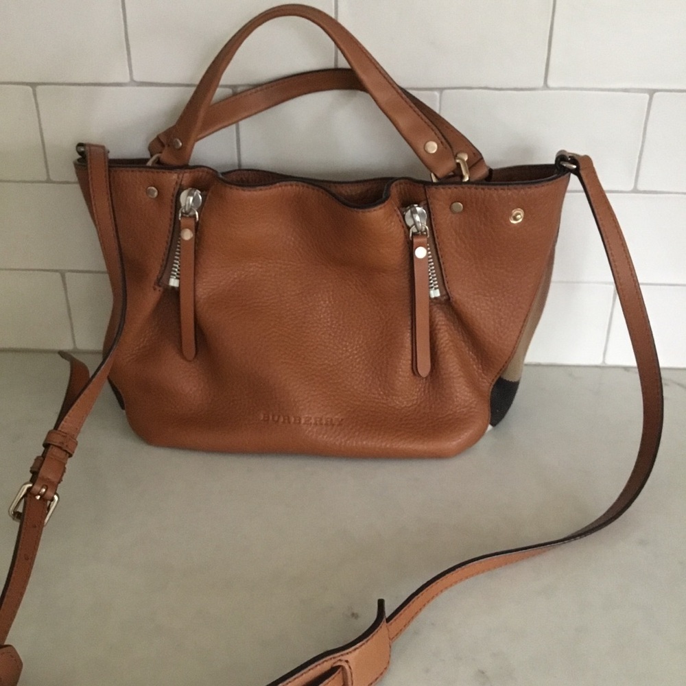 Burberry Grainy Calfskin House Check Small Maidstone Bag